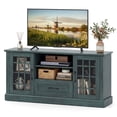 thumbnail image 1 of Costway Farmhouse TV Stand for TVs up to 70" Entertainment Media Center Storage Cabinet Teal Blue, 1 of 10