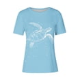 thumbnail image 4 of Tops de Ajuste Suelto para las Mujeres Sudadera Casual Impresa Manga Corta Cuello Redondo Superior, Poliéster, 4 of 4