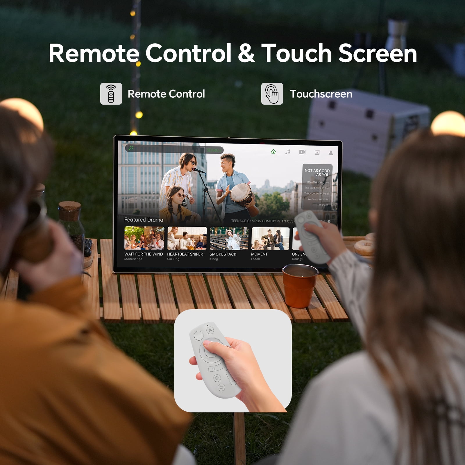 KTC 25 Inch Portable TV - Smart Touch Screen with Google Play, Android 14, Qualcomm 8G RAM+128G Storage, 1080P Smart Handy TV with 8MP Camera and Battery, Touchscreen Monitor for Camping, Bathroom