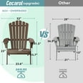 thumbnail image 3 of Cecarol Oversized Adirondack Chair Plastic, Outdoor Fire Pit Chair with Cup Holder, Adirondack Patio Chair Weather Resistant for Outside, Porch, Lawn, Garden- AC01, Coffee(Wood Grain), 3 of 8