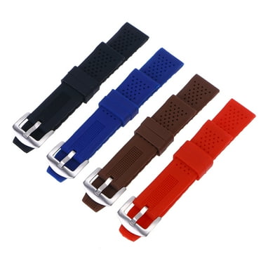 Watch Strap Waterproof Durable Silicone Watch Band Breathable Watch Wristband for Replacement 18mm (Black)