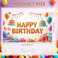 thumbnail image 2 of Colorful Theme Banner Decorative Design Birthday Party Banner Balloon Decoration Party Backdrop for Birthday Party Kids Party Indoor Decoration, 2 of 9