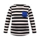thumbnail image 4 of Mujeres Ropa de Maternidad Camisas Blusas Embarazadas Tops Manga Larga Top Cuello Redondo Ocio Raya Odeerbi ODB123036, 4 of 9