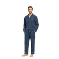 thumbnail image 6 of EA'S SECRET Mens Pajamas Set 100% Cotton Sleepwear Button Down Pajamas for Men Long Sleeve Lounge Pjs with Pockets & Fly(Heather Navy,S), 6 of 9