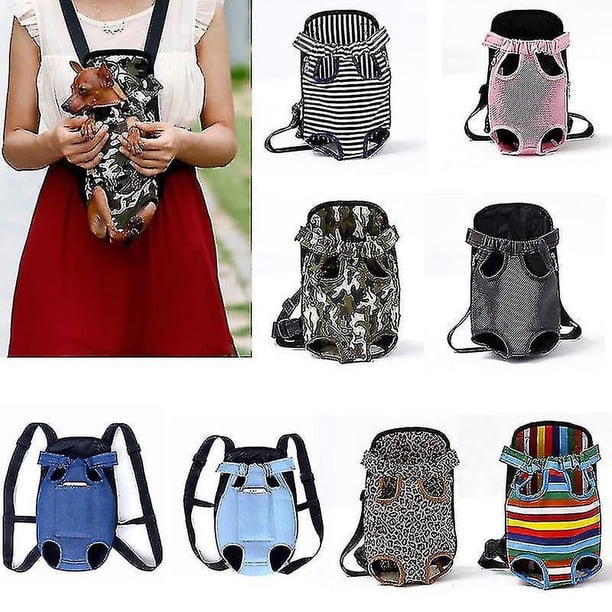 L-38x23cm Mochila transportadora de malla para perros, productos de viaje al aire libre de camuflaje transpirable, bolsas para perros pequeños, gatos, Chihuahua, mochila de malla