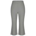 thumbnail image 6 of Khunlpohl Women's Capris Yoga Pants Flared Leg Elastic Waist Leggings Gym Workout Exercise Plain Capri Pant, 6 of 6