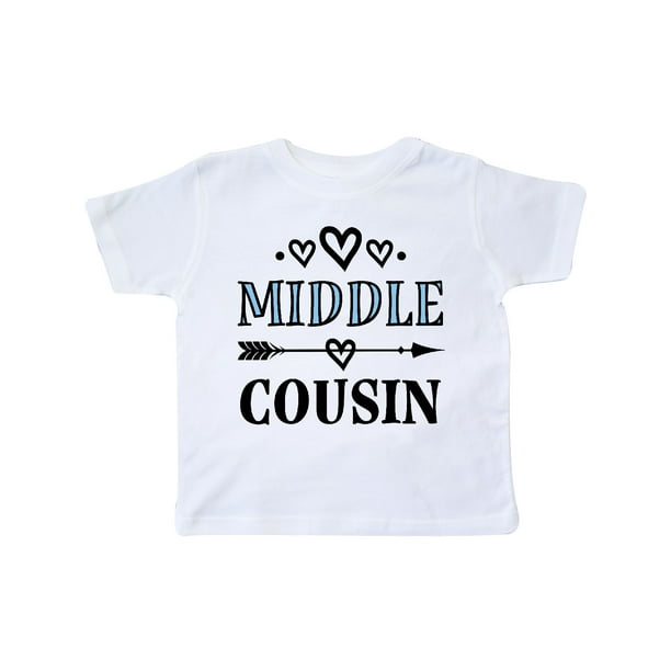 INKtastic - Inktastic Middle Cousin Gift Toddler Short Sleeve T-Shirt Female White 5/6T