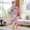 thumbnail image 6 of FORMRS Onesies Pajama for Adults Unisex Hoodie Winter Jumpsuit One Piece Sleepwear, Sizes S-2XL, Purple Wave Pattern, 6 of 7