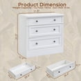 thumbnail image 4 of Brafabhome Set of 2 Nightstands with 3 Drawers, Wooden Bedside Table with Vintage Handles, 31.5" Oversized Extra Large Night Stand with Storage for Bedroom, White, 4 of 9