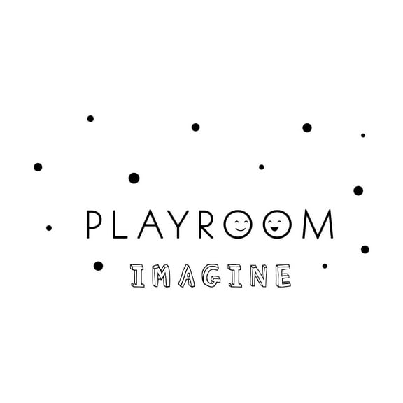 Children Playroom Imagine Happiness Quote Wall Decal Decoration Cute Drawing Kids Happy Smiley Face Playroom Lasts Years and Easily Removable - Size: 30 In(W) x 21 In(H)