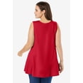 thumbnail image 2 of Woman Within Plus Size Sleeveless Fit-And-Flare Tunic Top, 2 of 4