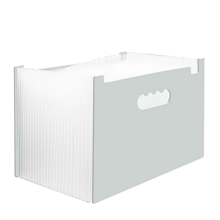 IRIS USA Medium Portable Desktop File Box, Clear - 6 Pack, Side
