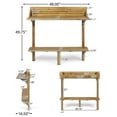 thumbnail image 4 of GDF Studio Pensacola Outdoor Acacia Wood Balcony Bar Table, Natural, 4 of 9