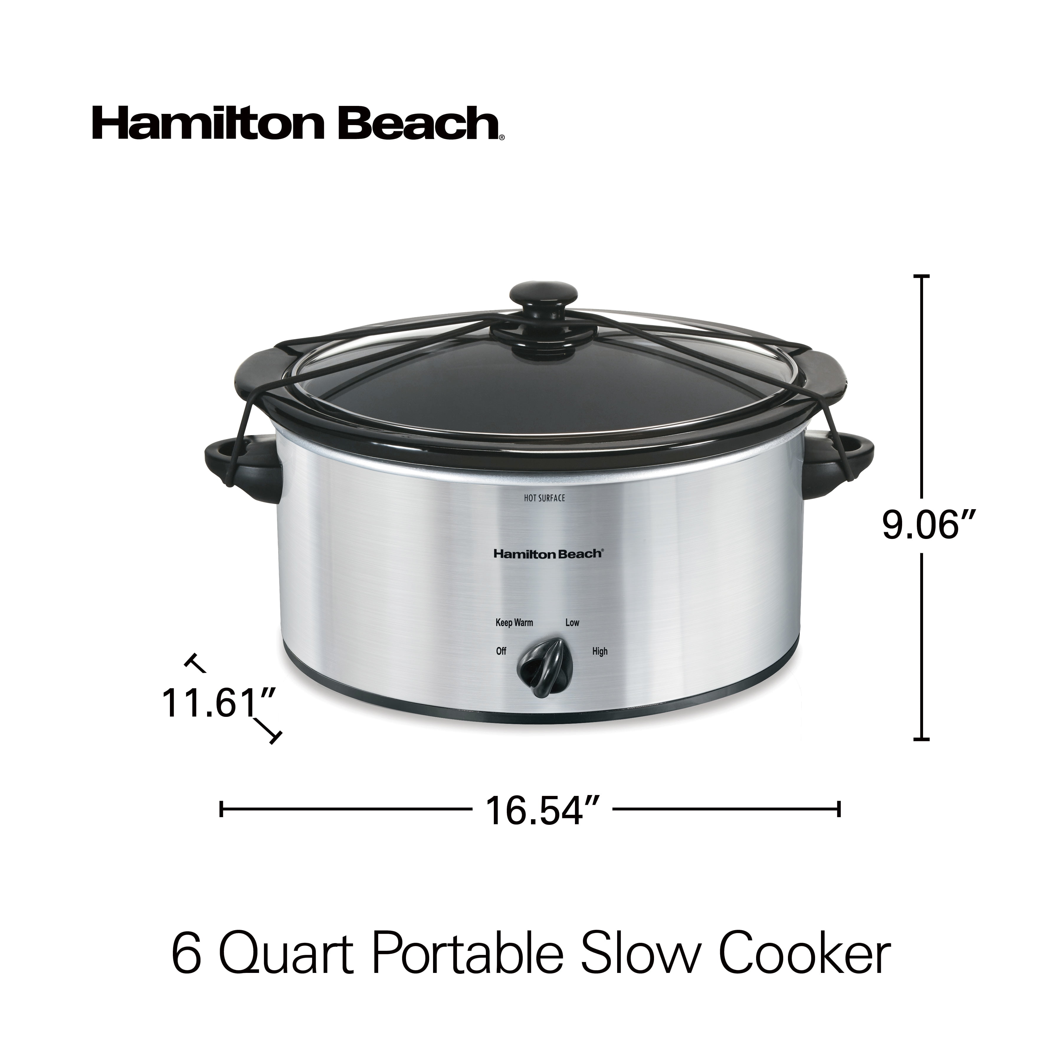 Best Buy: Hamilton Beach Stay or Go 6-Quart Portable Slow Cooker Silver  33462
