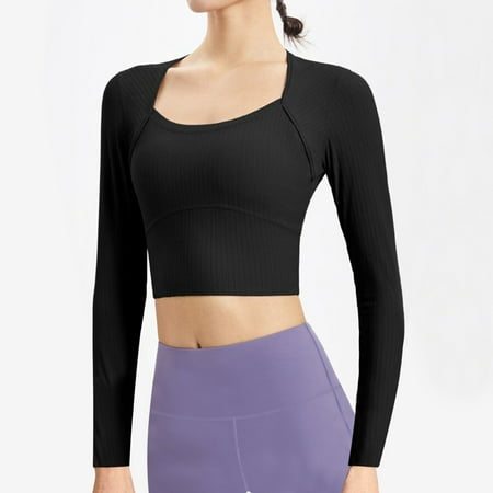 

Women Going Out Shirts Long Sleeved Yoga Clothes Breathable Slim Back Sports Outdoor Running Top Sports Bra