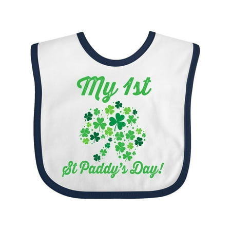 

Inktastic Its My 1st St Patricks Day Irish Clover Gift Baby Boy or Baby Girl Bib