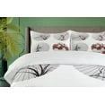 thumbnail image 4 of Ambesonne Japanese Duvet Cover Set, Floral Art on Umbrella, 2-Calking, White and Red, 4 of 7