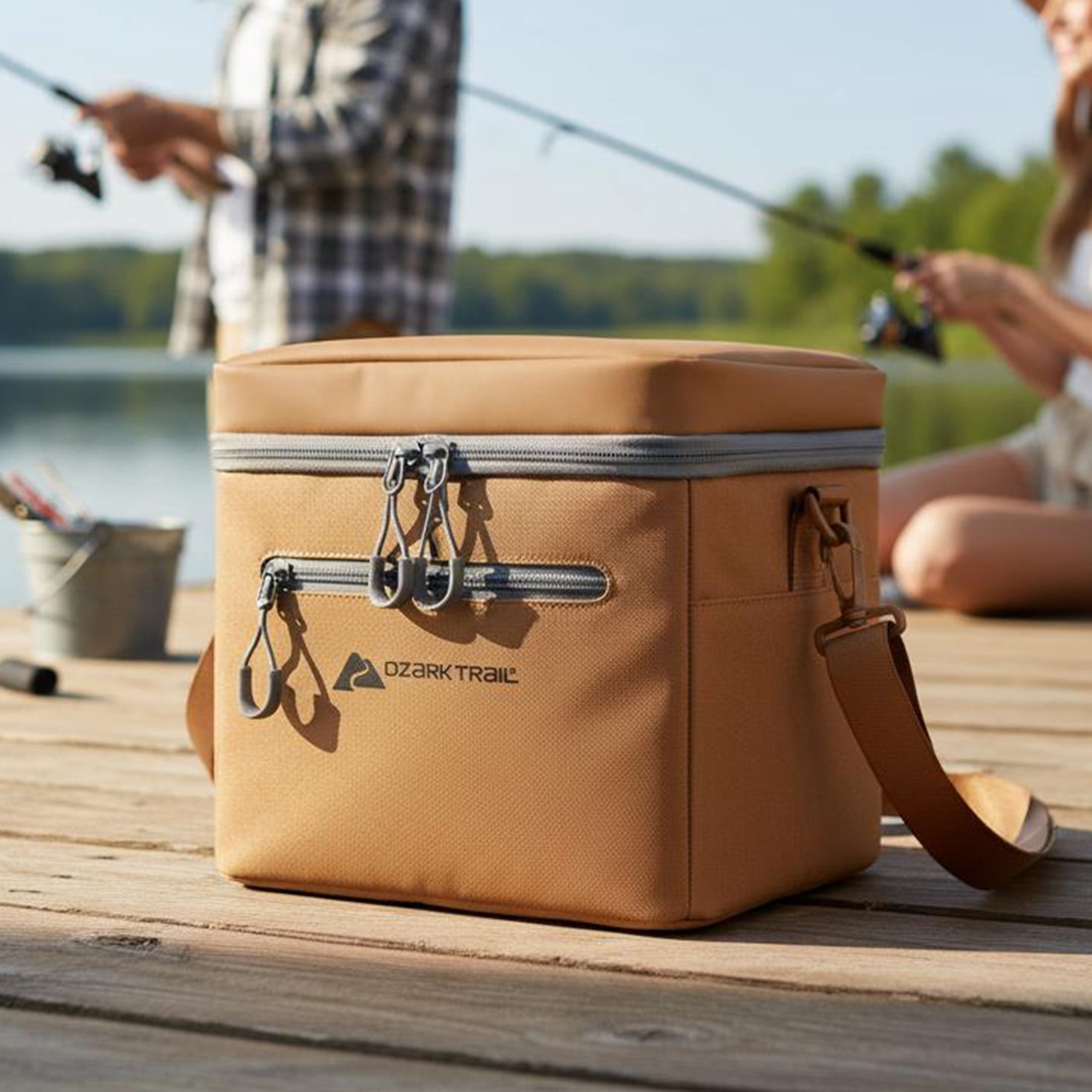 Ozark Trail Tan 6-Can Soft-Sided Cooler with Removable Hard Liner