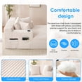 thumbnail image 3 of BALUS 67 Inch  Chaise Lounge Chair Indoor with 3 Pillows, Sleeper Sofa Bed, Oversized Reading Chair for Living Room, Corduroy, ,Beige, 3 of 9