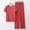Red, variant on TACILIP 2 Piece Sets for Women Summer Loungewear Sets Outfits Round Neck Short Sleeve Tops Wide Leg Pants Pajamas for Women Set