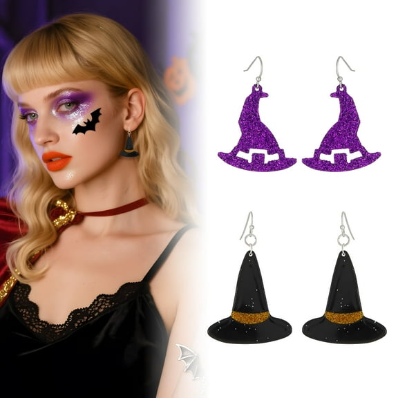 DESIGNICE 2Pair Halloween Earrings,Halloween Element Halloween Jewelry,Alloy Substantial Weight Statement Earrings,Style1