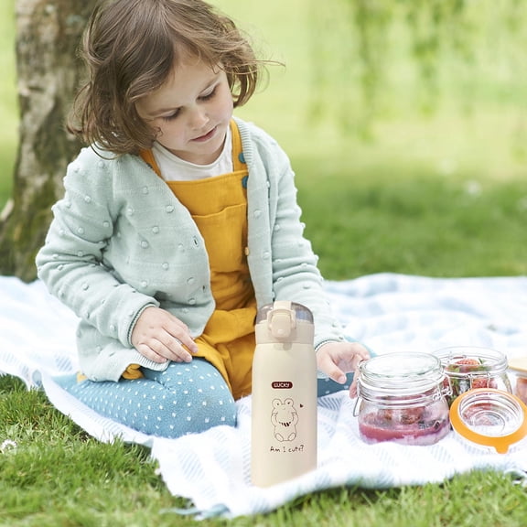 Huayishang Water Bottle 350Ml Stainless Steel Water Bottle with Straw Portable Insulated Cup, Kitchen Essentials Clearance Sale