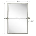 thumbnail image 4 of TEHOME Brushed Nickel Metal Framed Pivot Rectangle Bathroom Mirror 24x36", 4 of 7