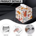 thumbnail image 7 of POLERO Decorative Tissue Box Cover Square - Waterproof PU Leather Tissues Cube Boxes Holder Aesthetic Desk Decor for Room, Home & Office - Mushroom Floral, 7 of 7