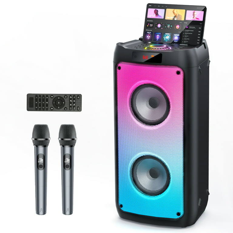 JYX Mini Karaoke Machine Set, Portbale Bluetooth Speaker with 2 Wireless  Karaoke Microphones, Singing Machine Karaoke System for Kids Adult 