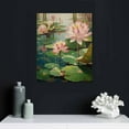thumbnail image 4 of Nawypu  Water lily wall art Zen style canvas painting, summer lotus pond modern art suitable for family living rooms, restaurants, kitchens, pink lotus canvas wall art, 4 of 4