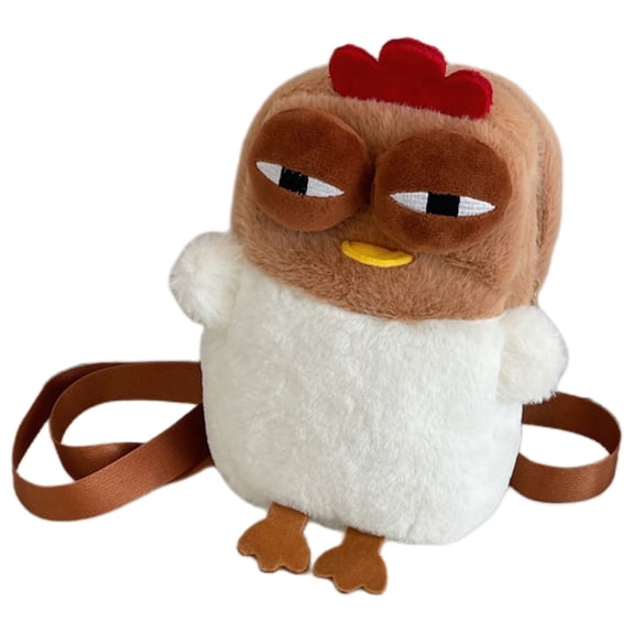 Soft Plush Chicken Toy Wallet Crossbody Bag Shoulder Purse for Birthday Present
