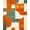 Orange Green Cream, Pattern 11, variant on ODIKA 8'x10' Washable Area Rug Yellow Retro Funky Abstract Face Mid Century Composition with Playful Dots for Living Room, Under Sectional, Family , Durable, Non-Slip