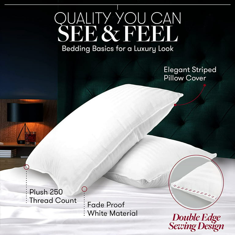 Beckham Hotel Collection Luxury Down Alternative Pillows for Sleeping,  King, 2 Pack 
