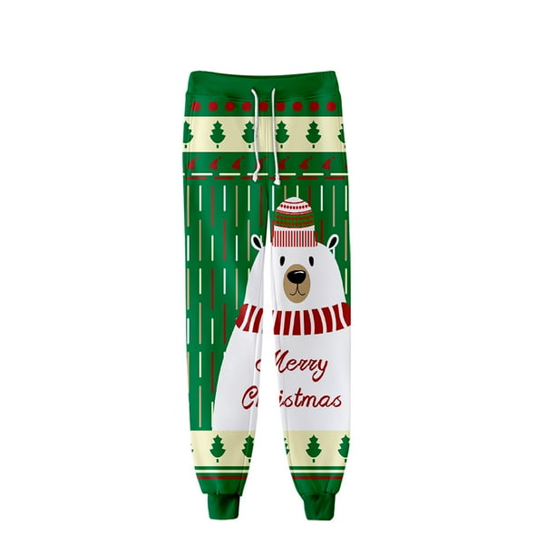 Puntoco Mujer Pantalones de Cintura Alta Navidad Casual Impresión Cordón Pantalones Largos Puntoco Puntoco-6584