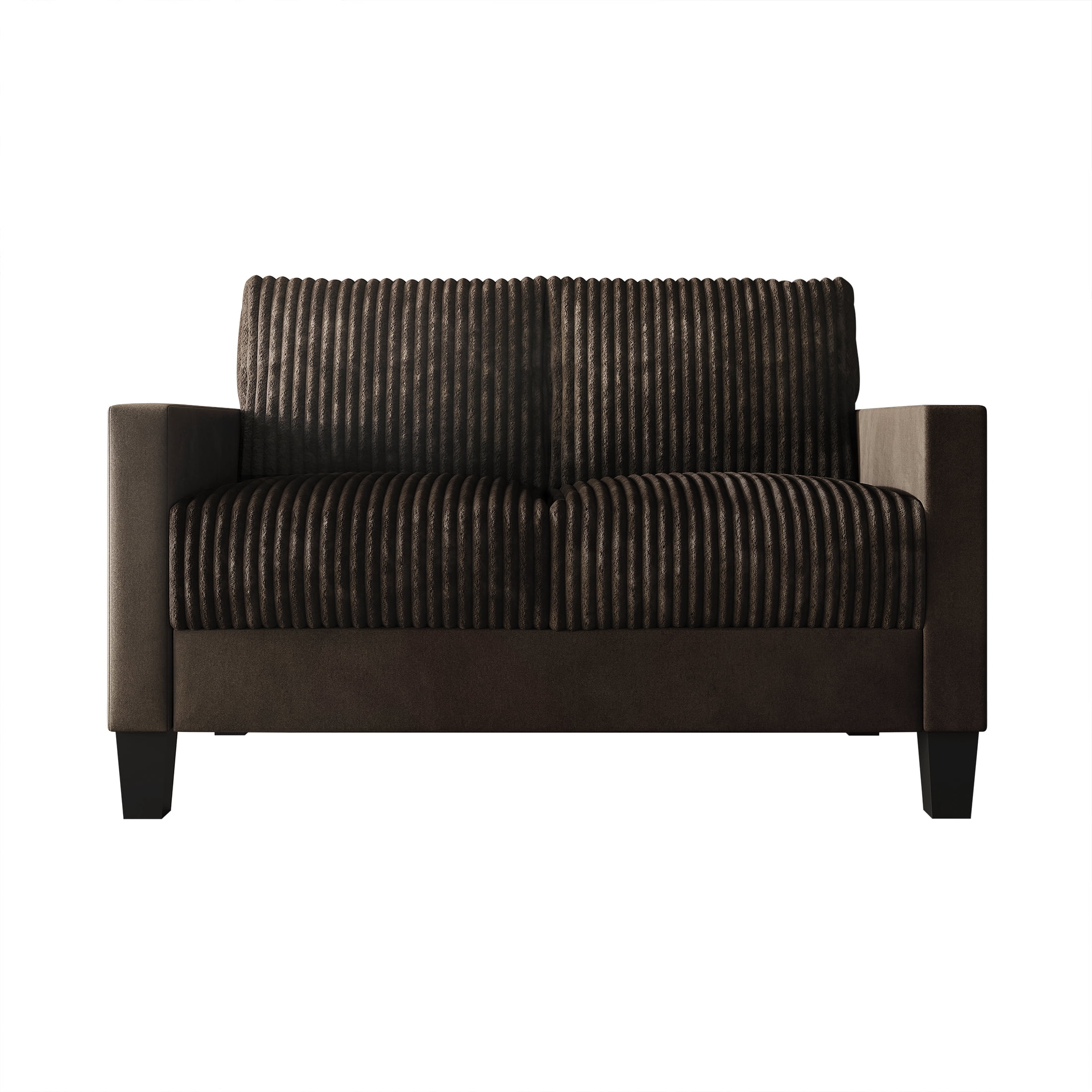 Castle Place Contemporary Corduroy Velvet Loveseat, Brown