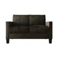 thumbnail image 2 of Castle Place Contemporary Corduroy Velvet Loveseat, Brown, 2 of 7