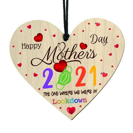 

PhoneSoap 2021 Wood Heart Colorful Mother s Day Pendant Creative Peach Heart Mother Gift A