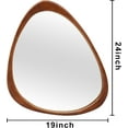 thumbnail image 5 of 24''x19'' Asymmetrical Mirror with Wood Frame Wood, Small Irregular Wall Mirror, Odd Shaped Mirror, Mid Century Modern Mirror Decor for Bedroom Living Room Entryway Hall, 5 of 17