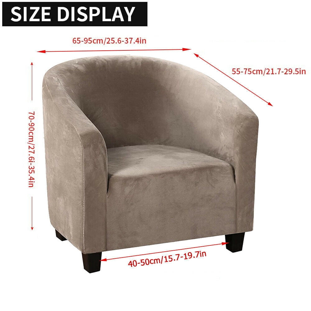 TOPCHANCES Tub Chair Covers for Armchairs, Tub Sofa Slipcover, Polyester Club Chair Slipcover, Stretch Armchair Slipcover for Dining Living Room Office Reception, Light Brown, 1 Pack