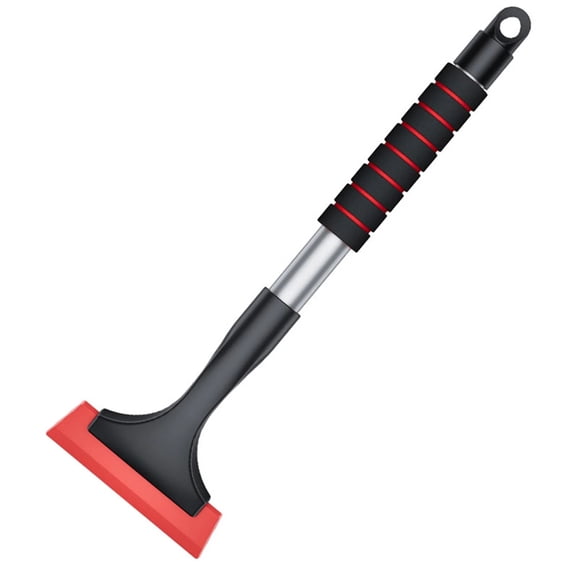 Car Windshield Wipe Scraper Ice Remover with Extendable Foam Handle Car Windscreen Ice Scraper Snow Shovel Ice Scraper - (Red)_14.45"