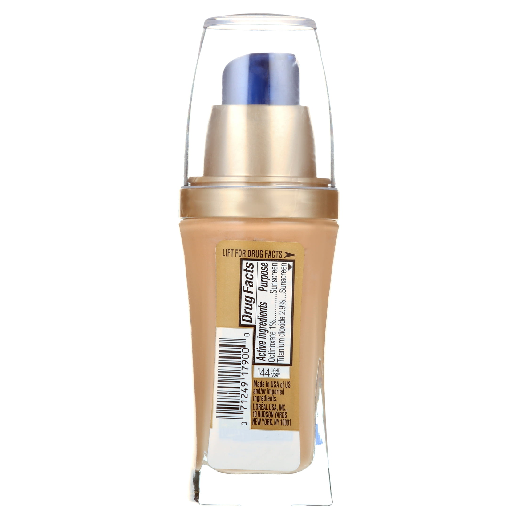 (2 pack) L'Oreal Paris Visible Lift Serum Absolute Foundation Makeup, 144 Light Ivory, 1 fl oz