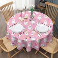 thumbnail image 3 of Cute Halloween Ghosts Pattern Round Tablecloth 60"x60",Wrinkle Wipeable Table Cloth for Kitchen Dining Room Picnic Patio Party, 3 of 6