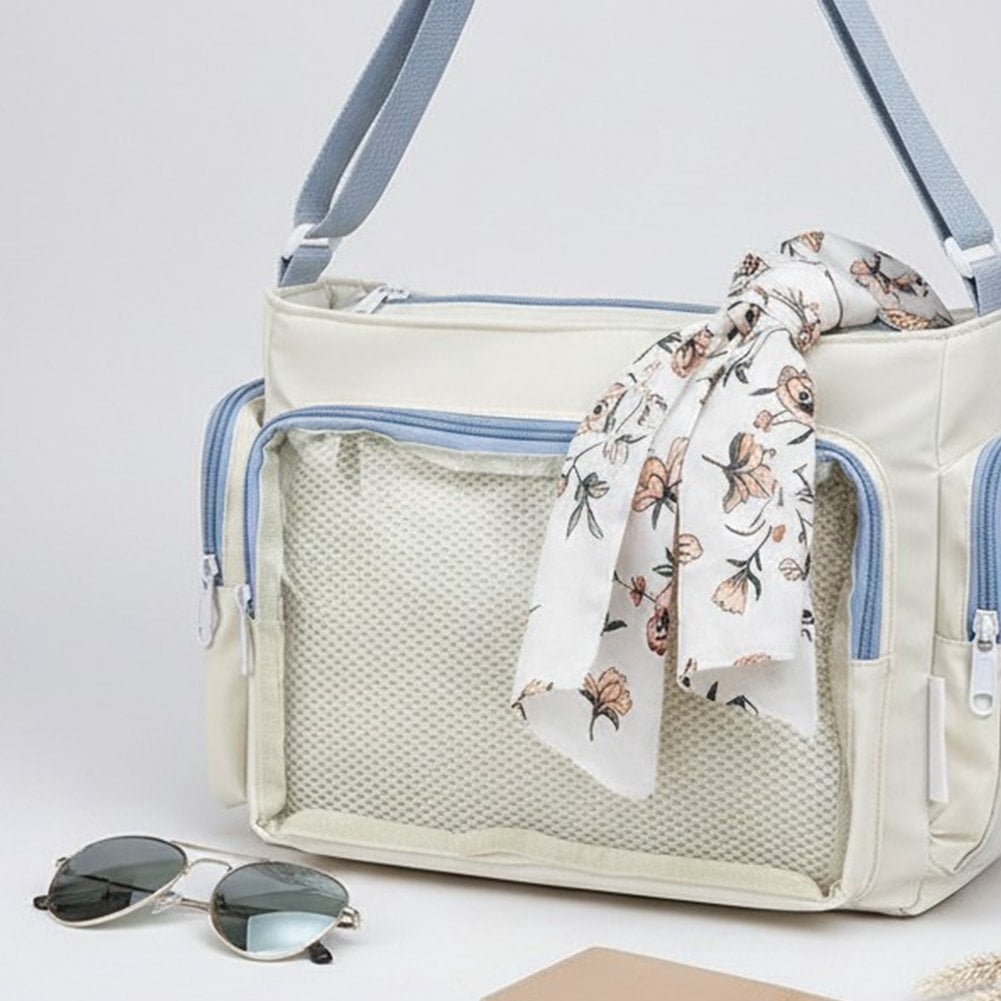 Hzzsbu Large Ita Messenger Bag Transparent Pin Display Crossbody