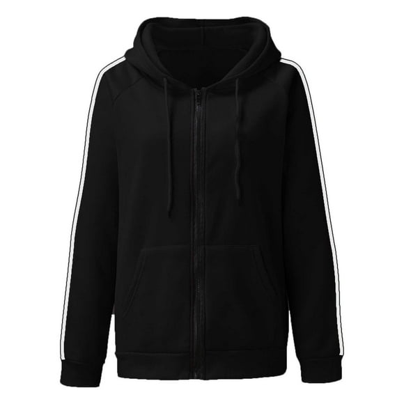 Aocisk Women's Recognized Logo Breast Cancer Awareness Hooded Drawstring Pocket Sweatshirt Jacket Top Black S