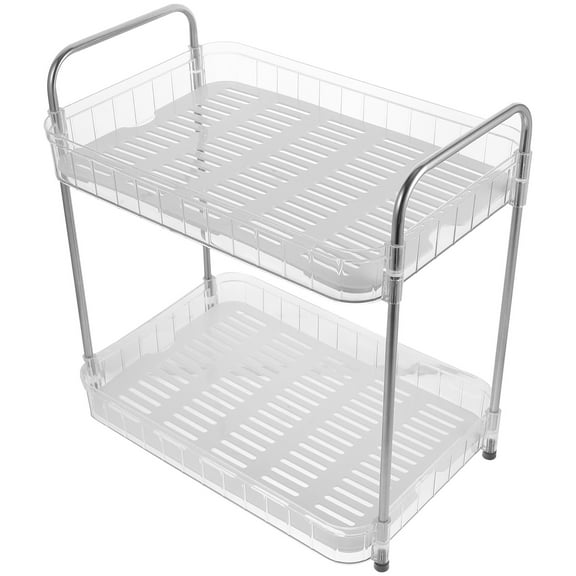 Raindrops  Cup Shelves Transparent 2-tier Stand Pantry Organizer Office