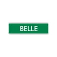 thumbnail image 1 of Belle Girls Children Name Wall Plaque Decoration Letter Printed Label Indoor Outdoor Aluminum Metal Sign 4"x18", 1 of 1