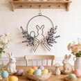 thumbnail image 1 of Easter Bunny Iron Home Holiday Decoration Multicolor Plastic Spring Easter Wreath 14.1 x 13.7 in Hanging Wall or Stair Railing Decor 1 Piece Holiday Ornament, 1 of 6