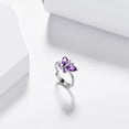thumbnail image 2 of Beautlace Butterfly Adjustable Ring,925 Sterling Silver Birthstone Open Ring Cute Animals Band Jewelry Gift for Women, 2 of 8
