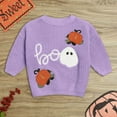 thumbnail image 2 of NIEWTR Baby Boy Girl Fall Winter Clothes Outfits Toddler Long Sleeve Pumpkin Print Sweatshirt Set (2-3 Years,Z091-Purple), 2 of 6
