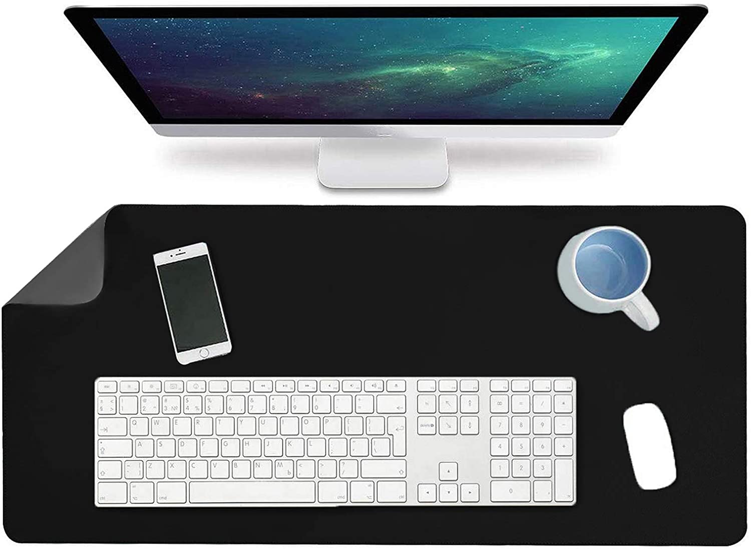 WAEKIYTL Leather Desk Pad, Desk Blotter Protector Cover Large Mouse Pad, Ultra Thin Waterproof